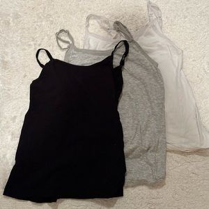 Undershirt Camis x3 Grey, White, and Black